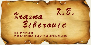 Krasna Biberović vizit kartica